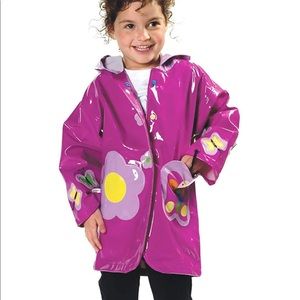 Kidorable Purple Butterfly PU Raincoat Girls